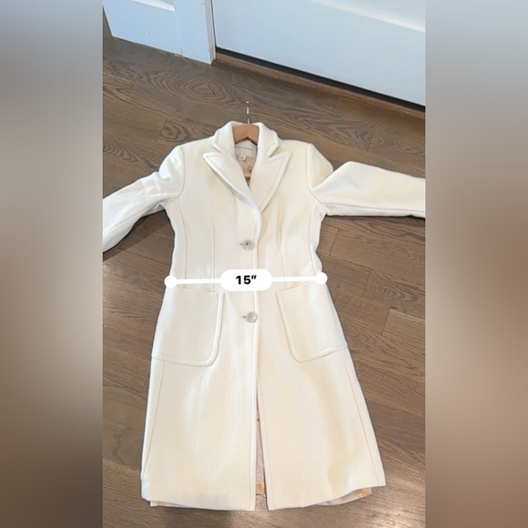Banana Republic cream Wool Button A Line Long Coat S. Small jacket preppy C4 - Picture 8 of 9